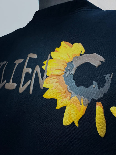 Black Sunflower Oversized Sweatshirt Sweatshirts Fugazee 