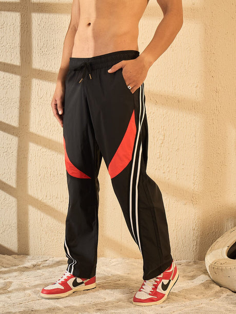 Black Taped Parachute Trackpants Trackpants Fugazee 