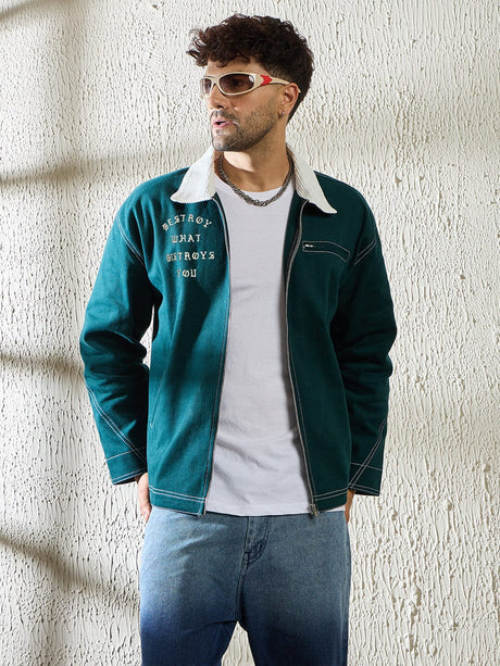 Green Heavyweight Harrington Jacket Jackets Fugazee 