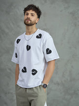 White HeartBreaker Embroidery T-Shirt T-shirts Fugazee 