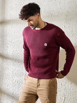 Mauve Sheer Long Sleeve Knitted T-shirt T-shirts Fugazee 