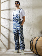 Indigo Checkered Dungaree Dungarees Fugazee 