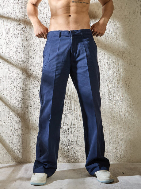 Navy Highwaisted Bell Bottom Trousers Trousers Fugazee 