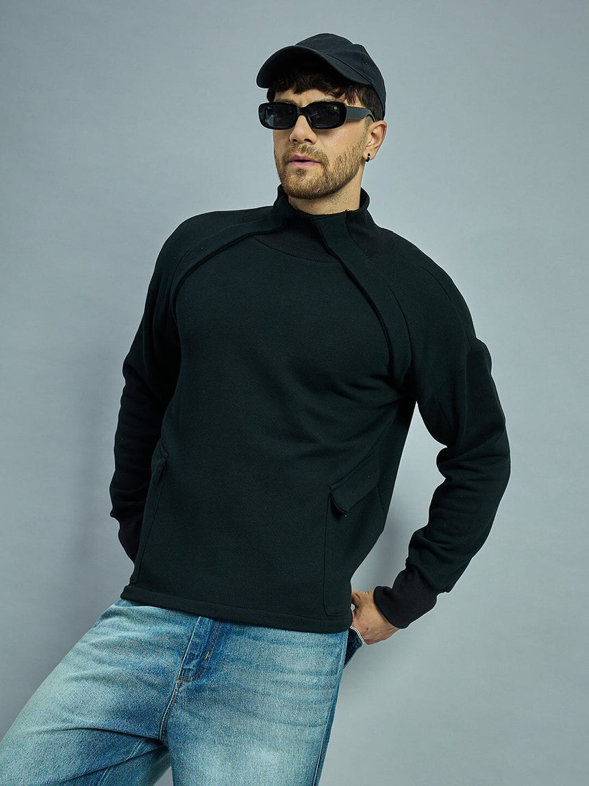 Black Gothic Turtle Neck Sweatshirt Sweatshirts Fugazee 