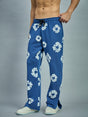 Navy Floral Boot Cut Trackpants Trackpants Fugazee 