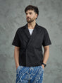 Black Korean Style Unibutton Cuban Shirt Shirts Fugazee 