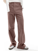 Warm Taupe High Waist Flared Trousers Trousers Fugazee 