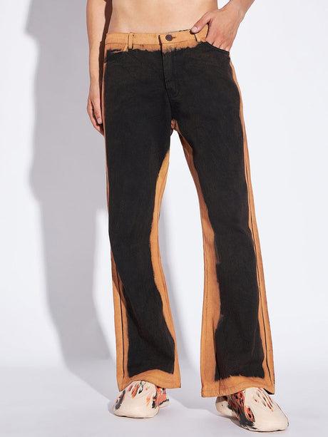 Black Bleach Flared Pants Trousers Fugazee 