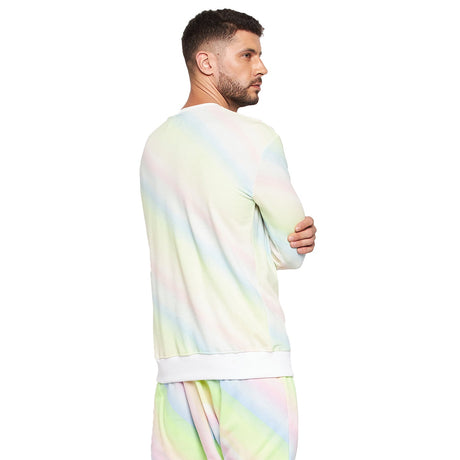 Rainbow Dyed Oversized Printed Sweatshirt Sweatshirts Fugazee 