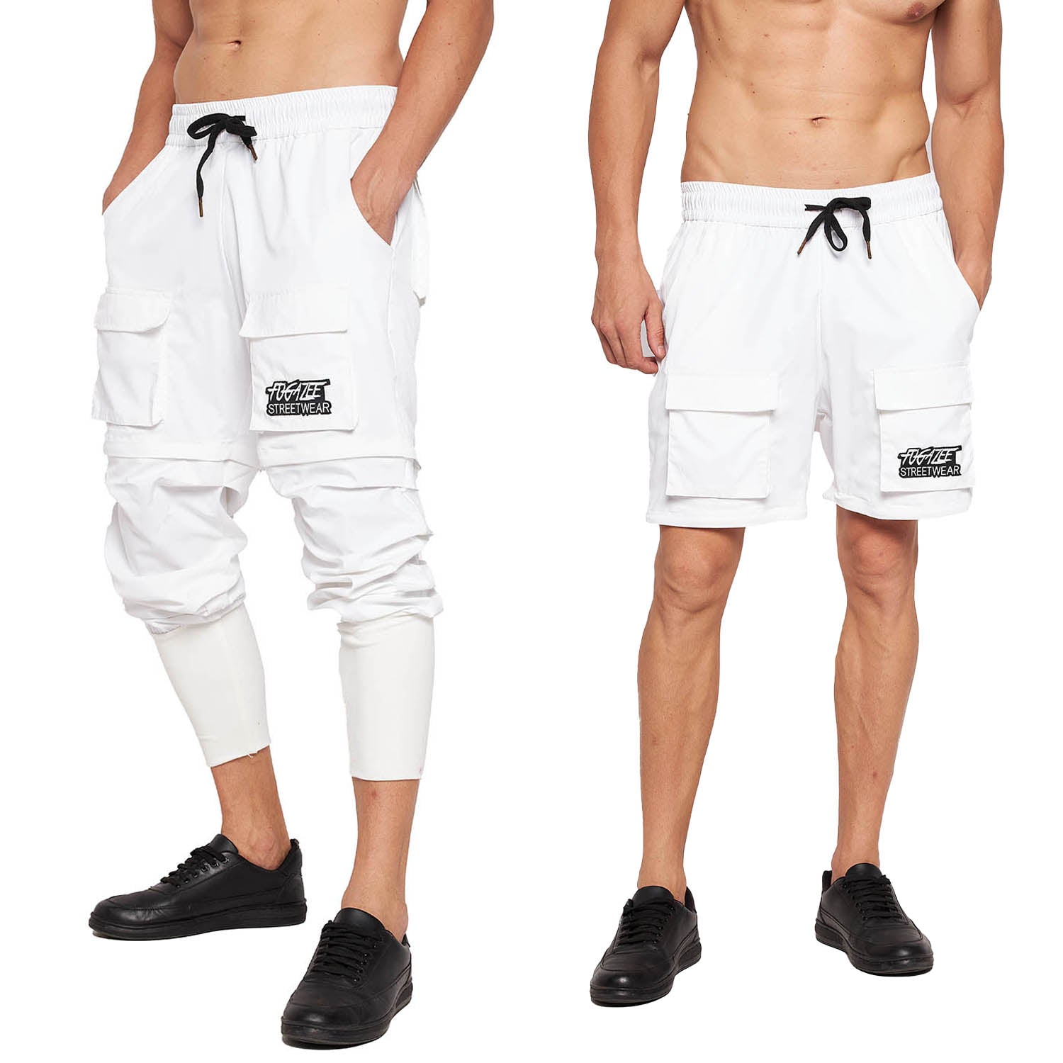 Mens white cheap jogger shorts