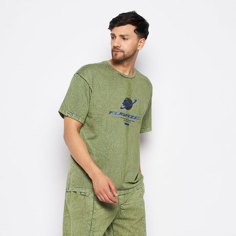 Green Acid Wash Oversized Graphic Tee T-shirts Fugazee 