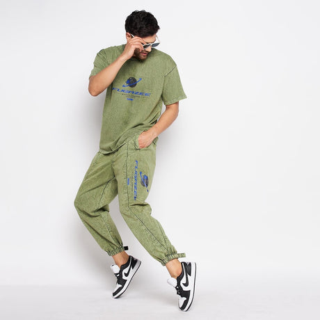 Green Acid Wash Hooper Trackpants Trackpants Fugazee 