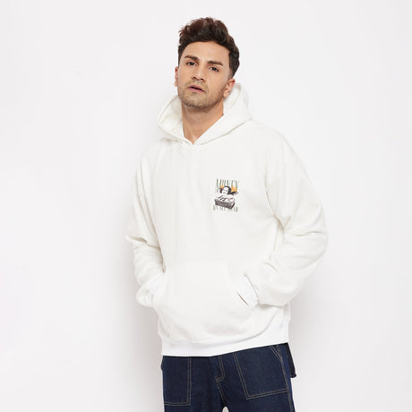 White Money Graphic Oversized Hooded Sweatshirt Sweatshirts Fugazee 