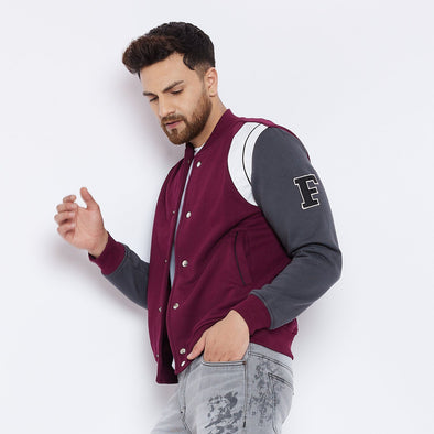 Maroon Varsity Bomber Jacket