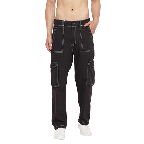 Black Carpenter Cargo Pants Trousers Fugazee 