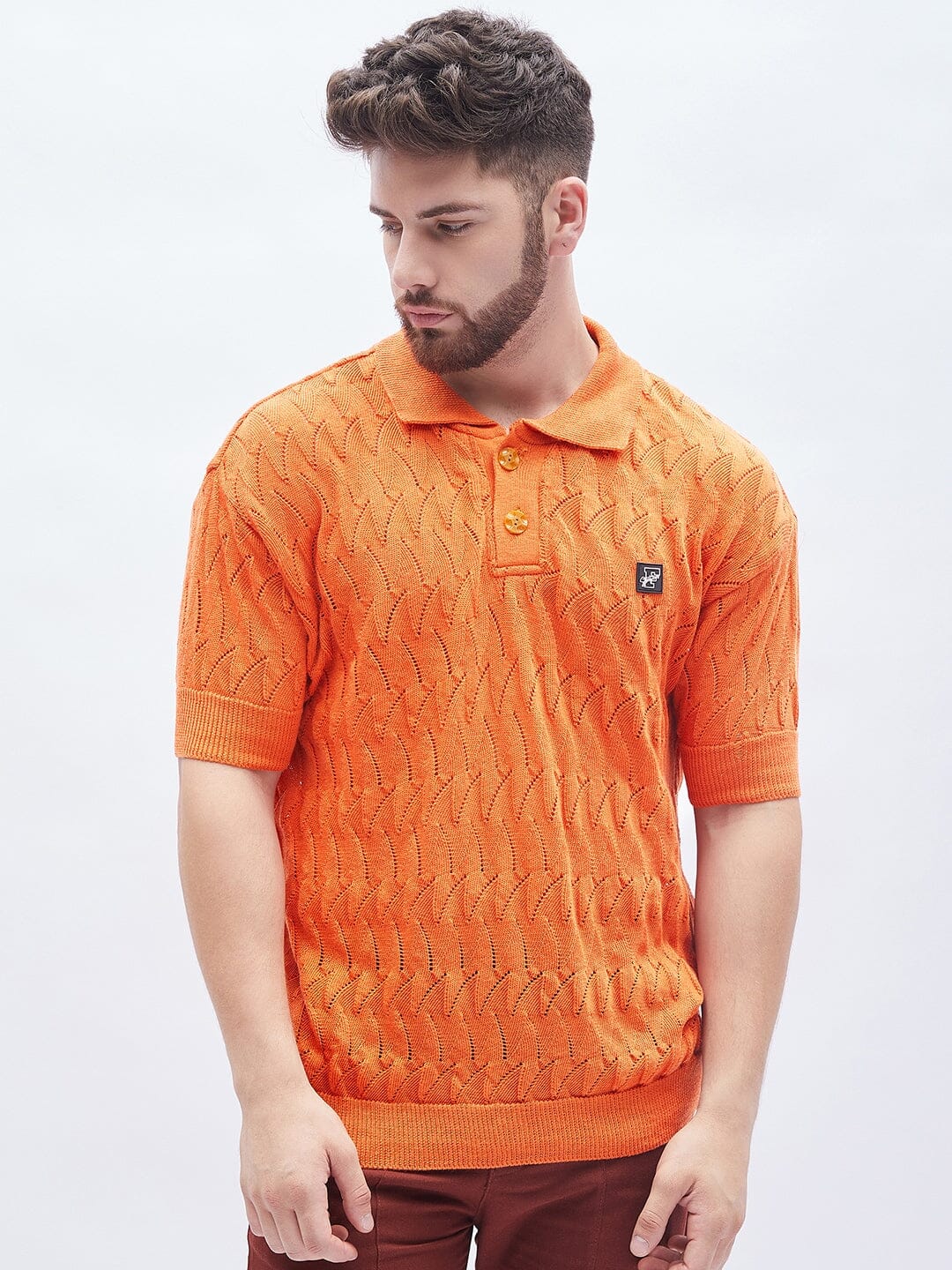 burnt orange mens polo shirts