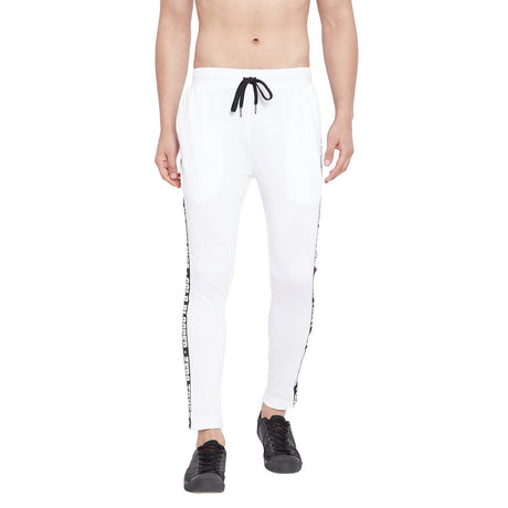 White Taped Sweatpants Joggers - Fugazee