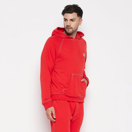 Red Contrast Stich Oversized Sweatshirt Sweatshirts Fugazee 