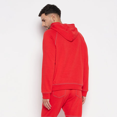 Red Contrast Stich Oversized Sweatshirt Sweatshirts Fugazee 