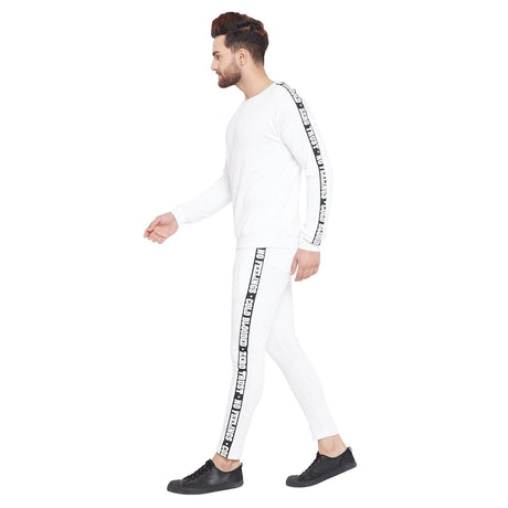 White Taped Sweatpants Joggers - Fugazee