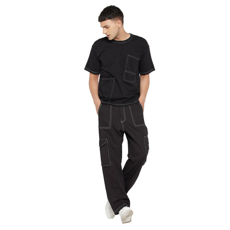 Black Carpenter Cargo Pants Trousers Fugazee 