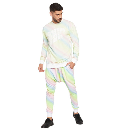 Rainbow Dyed Oversized Printed Sweatshirt Sweatshirts Fugazee 