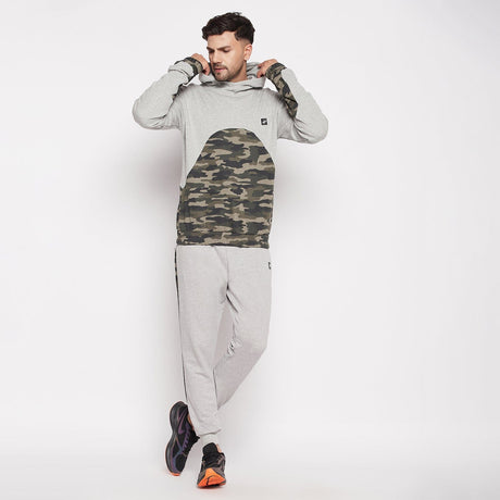 Grey Camo Taped Cut-Sew Jogger Trackpants Fugazee 