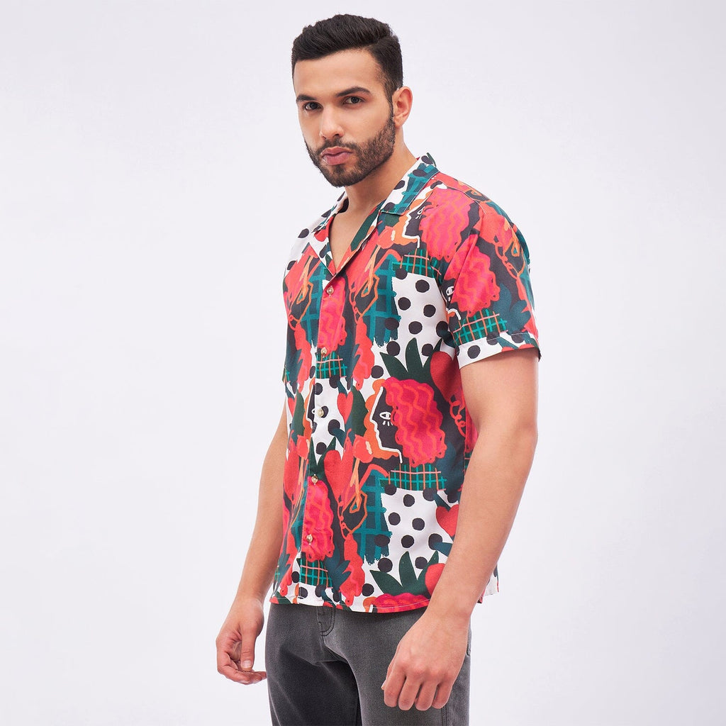 ABSTRACT FACES CUBAN SHIRT | Buy Men Shirts | Fugazee – FUGAZEE