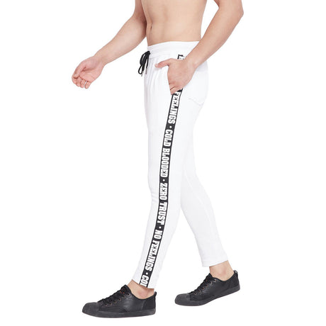 White Taped Sweatpants Joggers - Fugazee