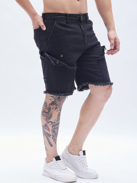 Black Carpenter Denim Shorts Shorts Fugazee 