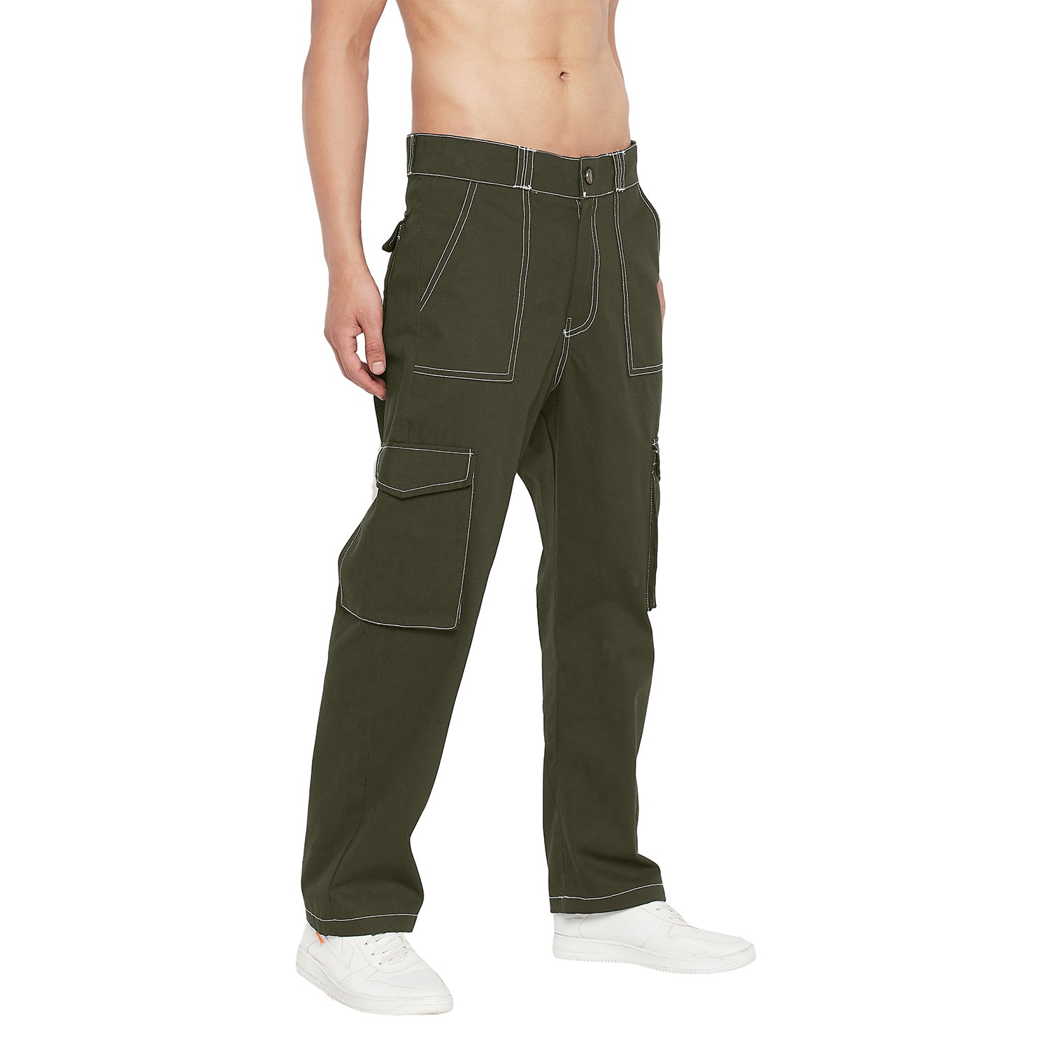 IHDR-502-OLV - 11oz Cotton Whipcord Cargo Pants - Olive | James Dant