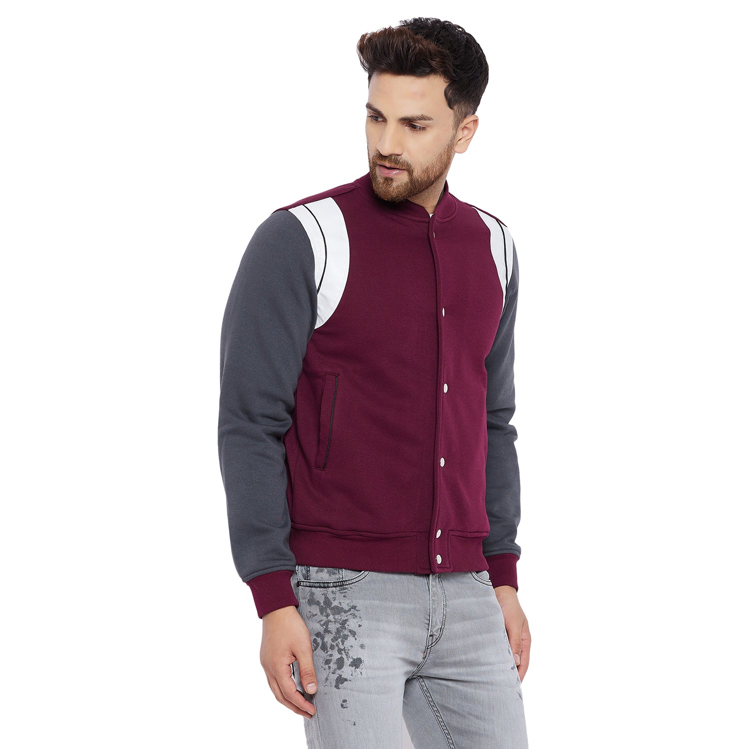 Maroon Varsity Bomber Jacket