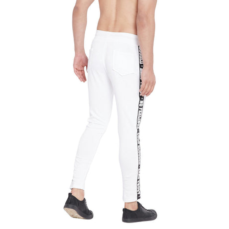 White Taped Sweatpants Joggers - Fugazee