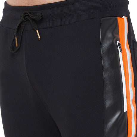 All Black Neon Orange Reflective Joggers Joggers - Fugazee